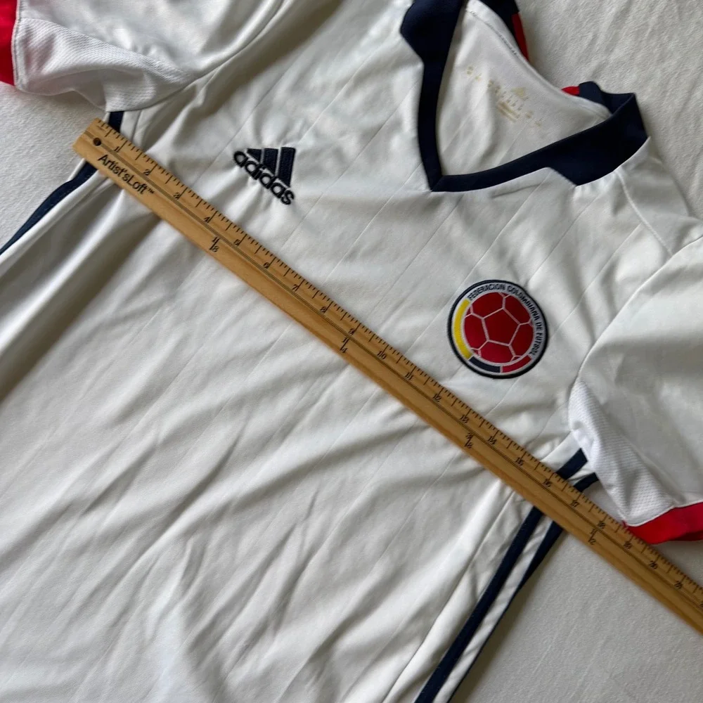 Adidas Colombia Soccer Jersey White Climacool National Team Shirt Small